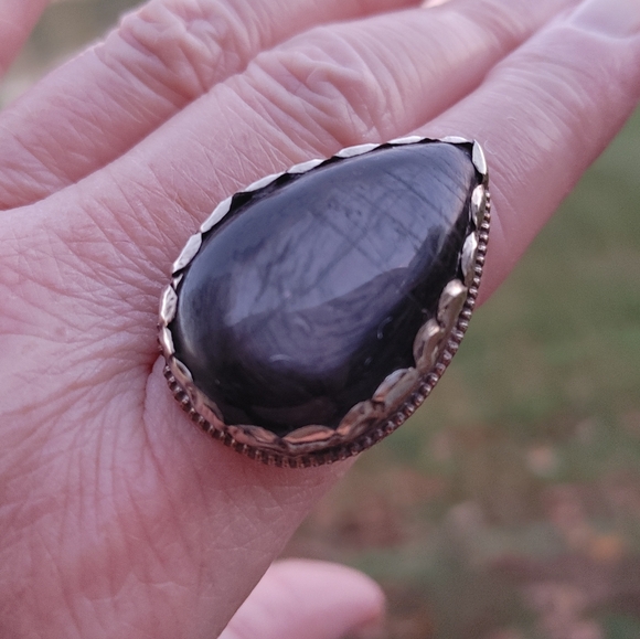 Tibetan Large Black Obsidion Ring (adjustable) - Picture 14 of 14